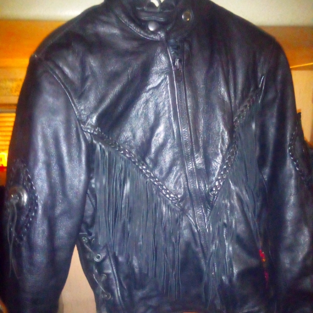 Women's Genuine Leather Vintage Motorcycle Jacket SZ XS